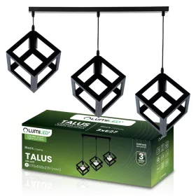   Mennyezeti függőlámpa TALUS Geometrikus függesztőkocka LED-hez 3x E27 LUMILED