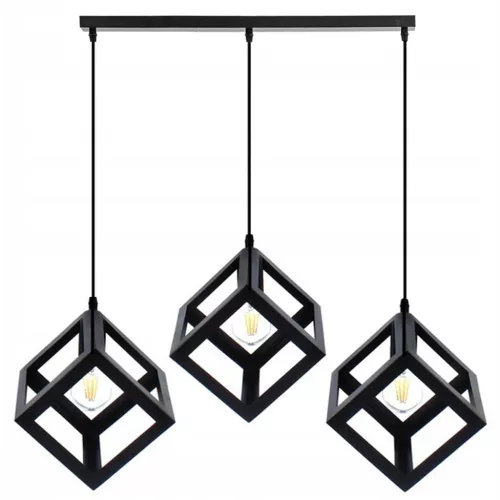 Mennyezeti függőlámpa TALUS Geometrikus függesztőkocka LED-hez 3x E27 LUMILED