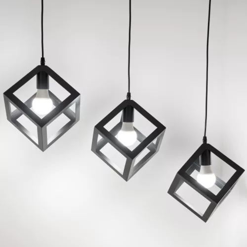 Mennyezeti függőlámpa TALUS Geometrikus függesztőkocka LED-hez 3x E27 LUMILED