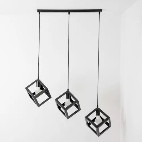 Mennyezeti függőlámpa TALUS Geometrikus függesztőkocka LED-hez 3x E27 LUMILED