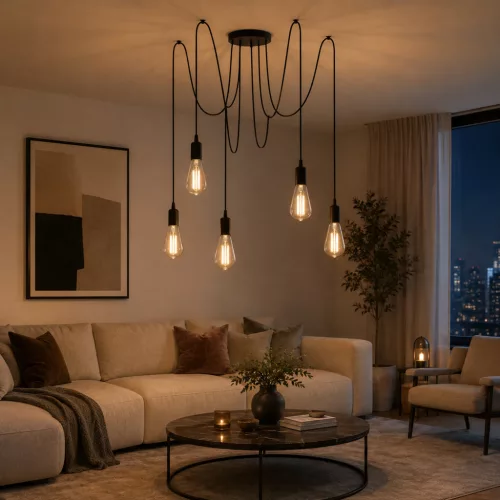 ARANE SPIDER 5 karos mennyezeti függesztett lámpa 5x E27 LUMILED LED-hez