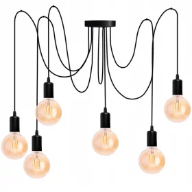   ARANE SPIDER mennyezeti függesztett lámpa, 6 karos LED-hez 6x E27 LUMILED