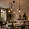 ARANE SPIDER mennyezeti függesztett lámpa, 6 karos LED-hez 6x E27 LUMILED