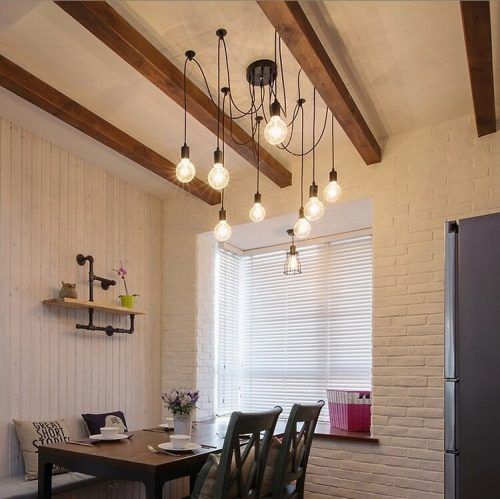 ARANE SPIDER mennyezeti függesztett lámpa 8 karú LED 8x E27 LUMILED-hez