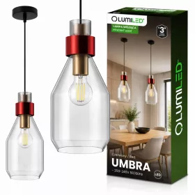   UMBRA ZWIS függesztett lámpa, sötét üveg LED-hez 1xE27 LUMILED