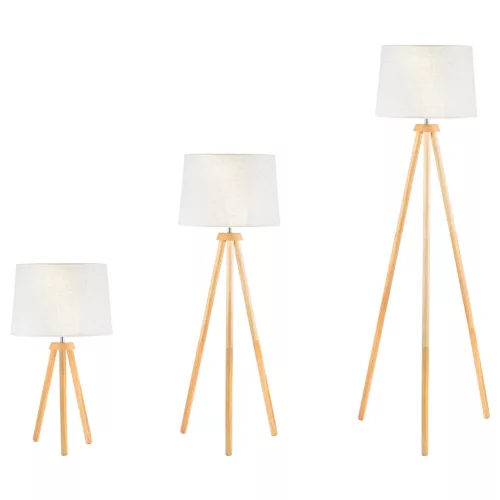 Álló asztali lámpa E27 állvány lámpaernyővel bézs, állítható magasságú Clara Lumiled