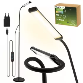   Állólámpa LED asztali lámpa 9W CCT szabályozható fekete magasságban állítható Longa Lumiled