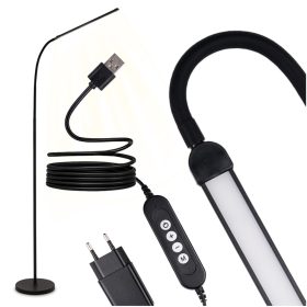   LED állólámpa, 14 W, CCT, szabályozható fényerővel és magasságállítással, LONGA 2, fekete, LUMILED