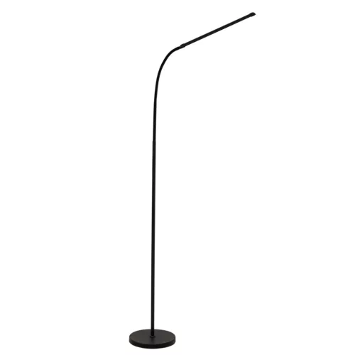 LED állólámpa, 14 W, CCT, szabályozható fényerővel és magasságállítással, LONGA 2, fekete, LUMILED