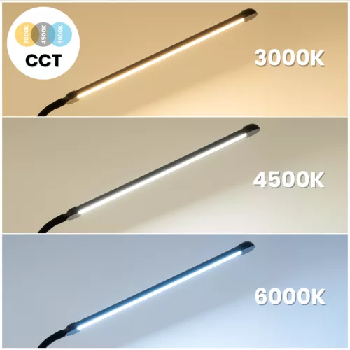 LED állólámpa, 14 W, CCT, szabályozható fényerővel és magasságállítással, LONGA 2, fekete, LUMILED