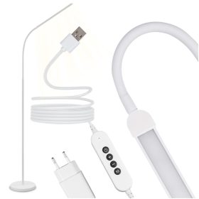   LED állólámpa, 14W CCT, szabályozható fényerővel és magasságállítással, LONGA 2, fehér, LUMILED