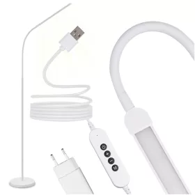   LED állólámpa, 14W CCT, szabályozható fényerővel és magasságállítással, LONGA 2, fehér, LUMILED