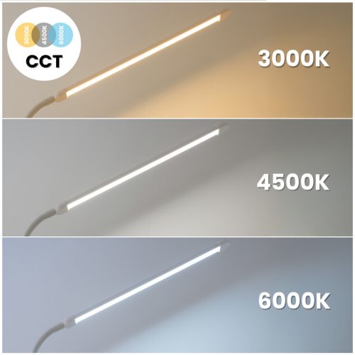 LED állólámpa, 14W CCT, szabályozható fényerővel és magasságállítással, LONGA 2, fehér, LUMILED