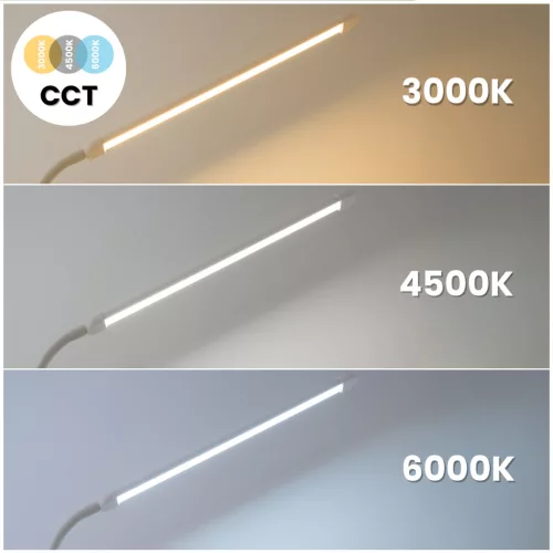 LED állólámpa, 14W CCT, szabályozható fényerővel és magasságállítással, LONGA 2, fehér, LUMILED