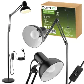   Állólámpa LED asztal E27 fekete, magasságállítással Belsa Lumiled