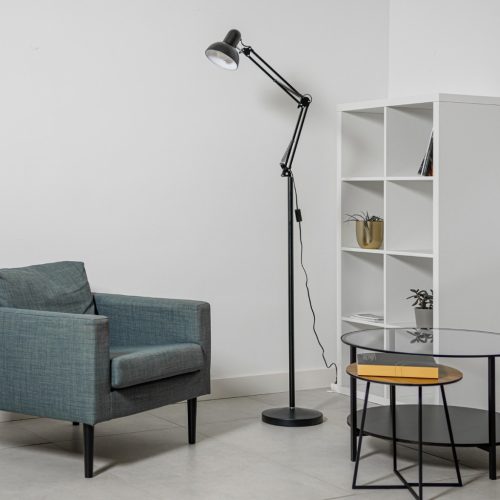 Állólámpa LED asztal E27 fekete, magasságállítással Belsa Lumiled