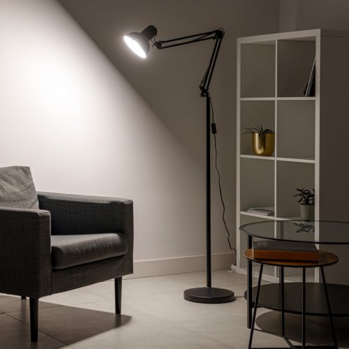 Állólámpa LED asztal E27 fekete, magasságállítással Belsa Lumiled