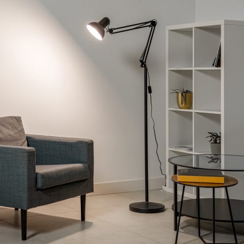 Állólámpa LED asztal E27 fekete, magasságállítással Belsa Lumiled