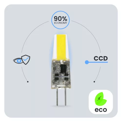 G4 LED izzó kapszula 3W = 30W 360lm 6500K Hideg 360° AC/DC 12V LUMILED