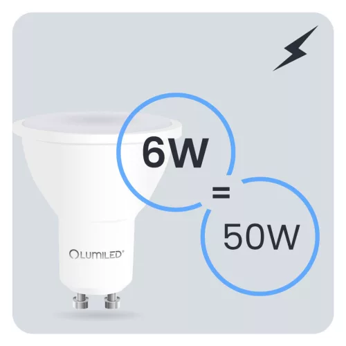 LED izzó GU10 spotlámpa PAR16 6W = 50W 580LM 4000K semleges 120° LUMILED mozgásérzékelővel