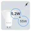 LED izzó GU10 spotlámpa PAR16 5.2W = 55W 720LM 6500K Hideg 38° LUMILED