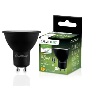   LED izzó GU10 spotlámpa PAR16 6W = 50W 600lm 4000K semleges 120° fekete LUMILED