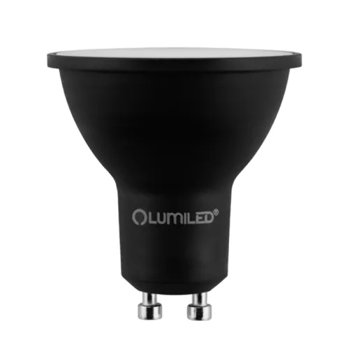 LED izzó GU10 spotlámpa PAR16 6W = 50W 600lm 4000K semleges 120° fekete LUMILED