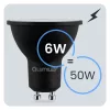 LED izzó GU10 spotlámpa PAR16 6W = 50W 600lm 4000K semleges 120° fekete LUMILED