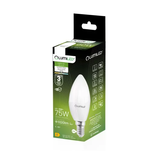 E14 LED GYERTYAIZZÓ 10W = 75W 4000K Semleges fehér CCD LUMILED gyertya