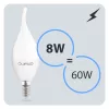 E14 BA35 LED izzó 8W = 60W 806lm 3000K Meleg 180° LUMILED