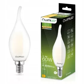   LED láng izzó BA35 E14 7W = 60W 770lm 3000K meleg 360°-os izzószál tejszerű LUMILED