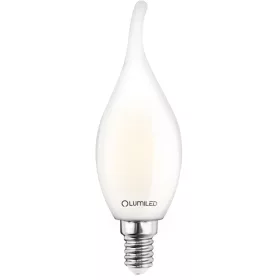   LED láng izzó BA35 E14 7W = 60W 770lm 4000K semleges 360°-os izzószál tejszerű LUMILED