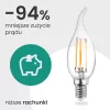 LED izzó E14 gyertya BA35 2.2W 470lm = 40W 2700K meleg izzószálas 360° A osztályú LUMILED