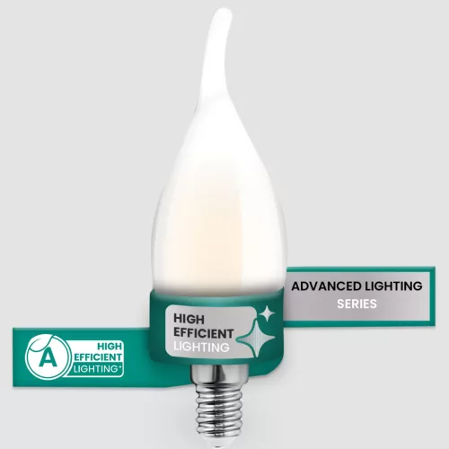 LED izzó E14 gyertya BA35 2.2W 470lm = 40W 2700K Meleg 360° izzószál A osztályú LUMILED