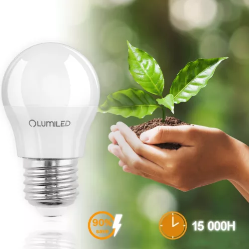 P45 E27 LED izzó 10W = 100W 990lm 3000K meleg 180° tejszerű CCD LUMILED