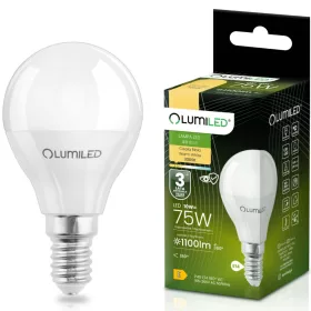   LED izzó E14 gömb alakú P45 10W = 75W 1100lm 3000K Meleg 180° LUMILED