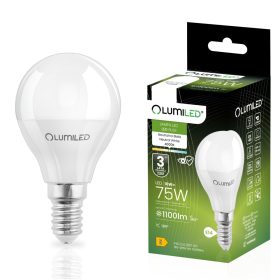   LED izzó E14 gömb alakú 10W = 75W 1100lm 4000K Semleges színű CCD 180° LUMILED