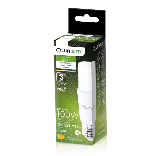 E27 cső alakú LED izzó T45 13W = 100W 1521lm Meleg 3000K 200° LUMILED