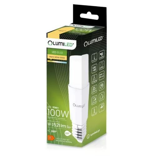 LED izzó E27 15W = 100W 1521lm 3000K meleg Lumiled Stick