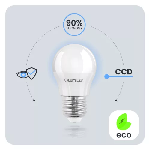 LED izzó E27 A60 8W = 60W 880lm 4000K Semleges 260° LUMILED