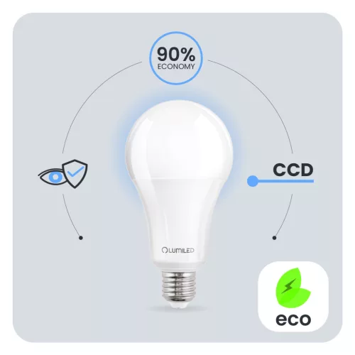 LED izzó E27 A70 18W = 150W 2430lm 6500K Hideg 260° LUMILED