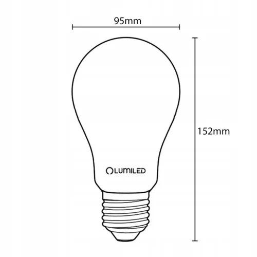E27 A95 LED izzó 24W = 200W 3452lm 6500K Hideg 260° LUMILED