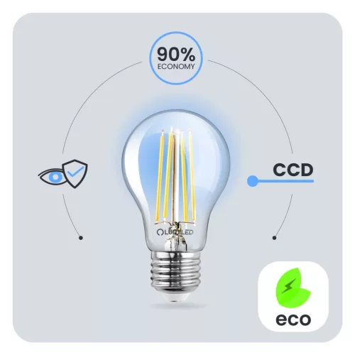LED izzó E27 A60 7W = 60W 810lm 4000K Semleges 360°-os IZZÓFŰSZERES LUMILED