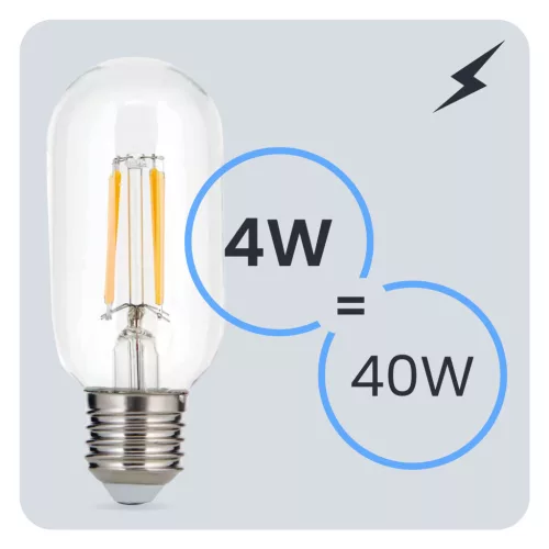 LED izzó E27 T45 IZZÓSZÁLAS 4W = 40W 470LM 3000K Meleg 360° Dekoratív LUMILED