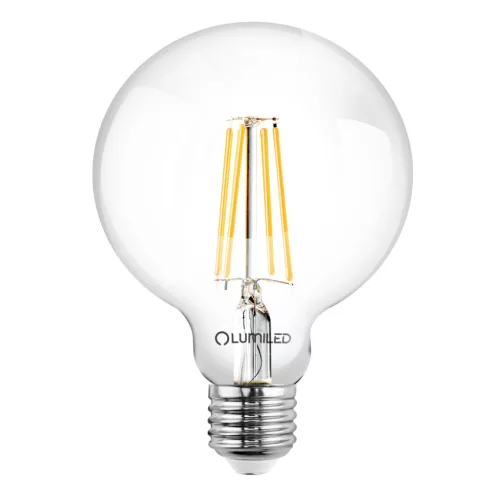 LED dekoratív gömbizzó E27 G95 8W = 65W 880lm 3000K  360°-os izzószál