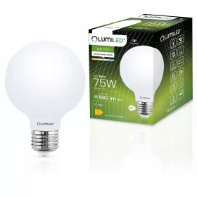   E27 G95 LED izzó 8W = 75W 4000K Semleges Globe Tejszerű Izzószál LUMILED