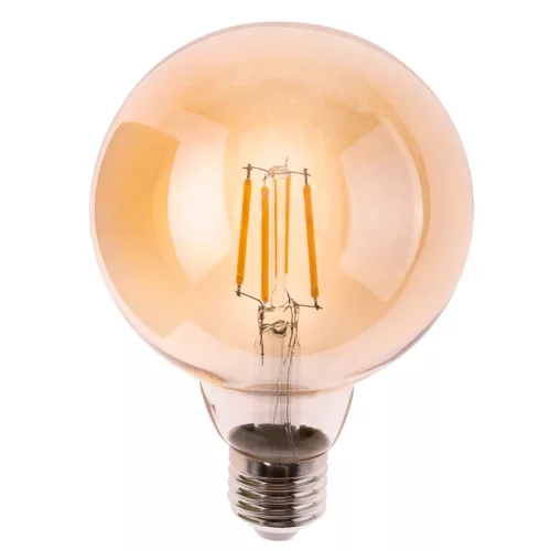 E27 LED izzó gömb alakú G95 4W = 40W 470LM 2000K Meleg 360° Borostyánszínű Izzószál LUMILED