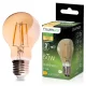 LED izzó E27 A60 6W 660LM = 50W 2000K Meleg 360° Izzószálas borostyánszínű LUMILED