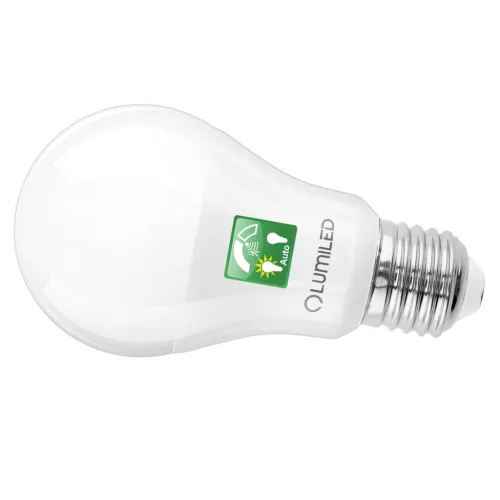 E27 A60 LED izzó 10W = 75W 1055lm 3000K Meleg 260° LUMILED mozgásérzékelővel