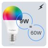 LED izzó E27 A60 9W = 60W 806lm RGB+3000K szabályozható Smart LUMILED